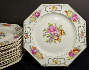 Platos octogonales antiguos de ROSENTHAL Selb-Bavaria, c. 1926