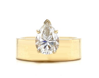 Pear Cut Monolith Ring (1CT)