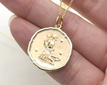 Virgo Zodiac Wax Seal Pendant Necklace