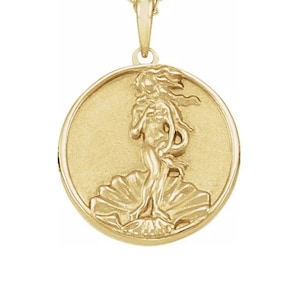 Large Aphrodite Medallion Necklace (Complimentary Engraving)