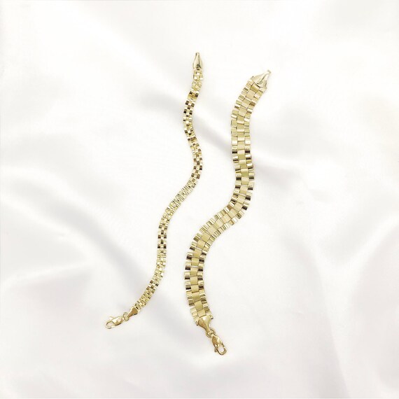 10K Gold Rolex Chain Bracelet - Etsy 