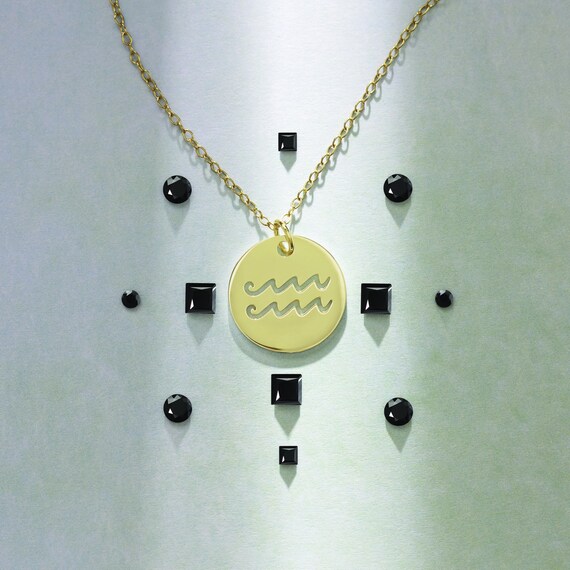 Aquarius Zodiac Sign Cut-out Necklace 