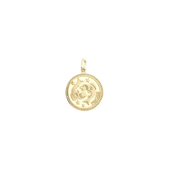 Pisces Zodiac Coin Pendant Necklace | Etsy