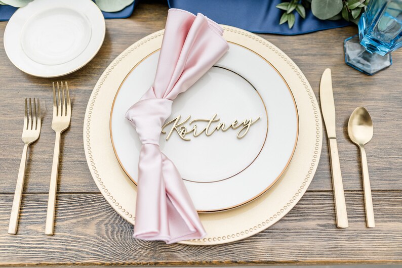 Custom Name Place Cards Laser Cut Table Decor Wedding Place Etsy