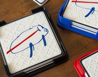 Josh Allen Potato Buffalo Bills Coaster Set - Set of 4 with Holder