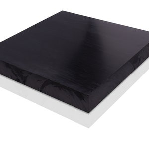 Delrin - Acetal Plastic Sheet 1.25” x 4" x 4" Thick Black Color