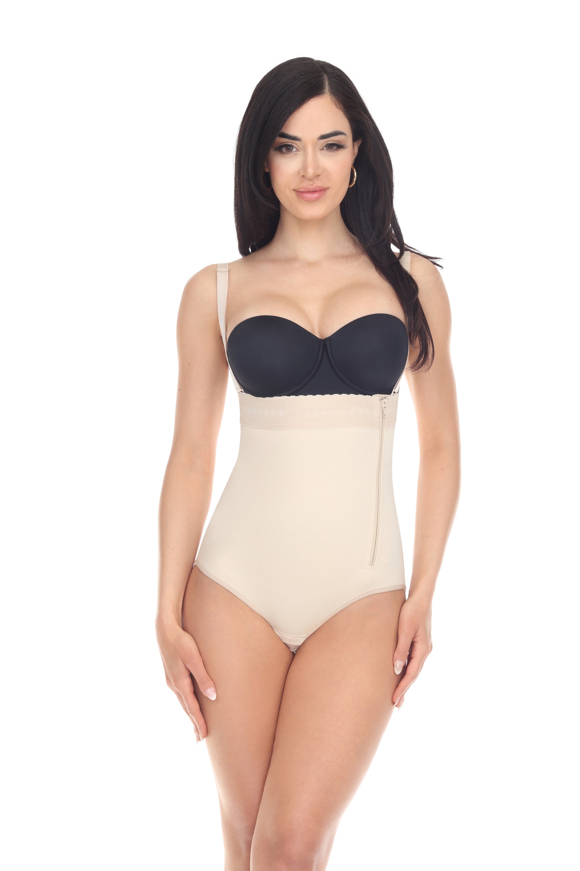 Strapless Shapewear For Women Tummy Control With Built In Bra Deep V Body  Shapers Beige XL