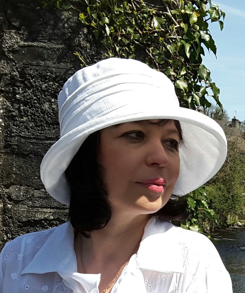 ladies linen sun hat