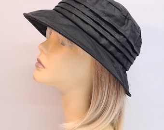 Paper Braid - Small Brim Sun Hat - No Back-bonnet Style - Black