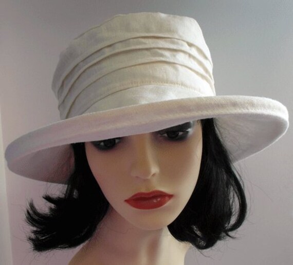 ladies linen sun hat