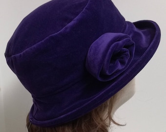 Purple Velvet Freda Hat for Ladies 