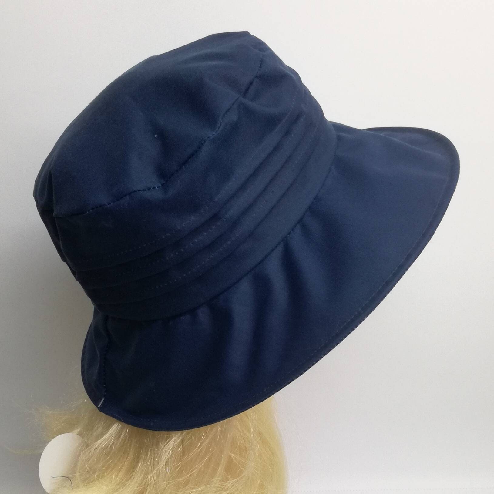 Blue Wide Brimmed Rain Hat With Pleated Waterproof Crown - Etsy Australia