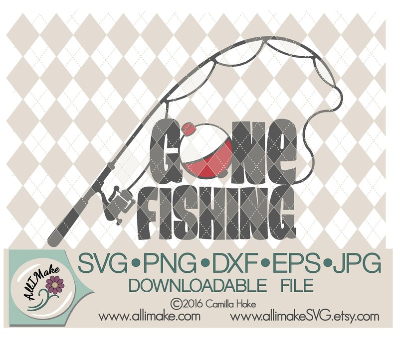 Download SVG File Gone Fishing with bobber and fishing pole svg dxf ...