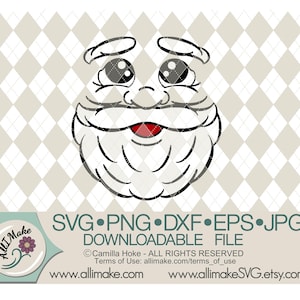 SVG-bestand | Santa Face 2 svg, dxf, eps, png, jpg bestanden voor Cricut en Silhouette snijmachines