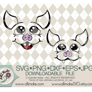 Plik SVG | Bat Face 1-2 pliki svg, dxf, eps, png, jpg dla maszyn tnących Cricut i Silhouette