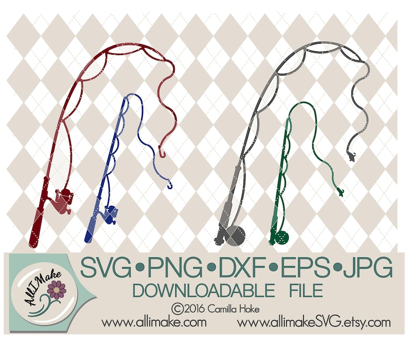Download SVG File Fishing Poles svg dxf eps png jpg files for | Etsy
