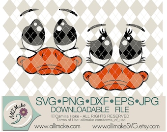 SVG-fil | Duck Face 3 och 4 svg-, dxf-, eps-, png-, jpg-filer för Cricut- och Silhouette-skärmaskiner