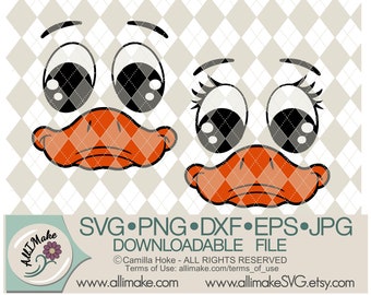 SVG-fil | Duck Face 5 och 7 svg-, dxf-, eps-, png-, jpg-filer för Cricut- och Silhouette-skärmaskiner