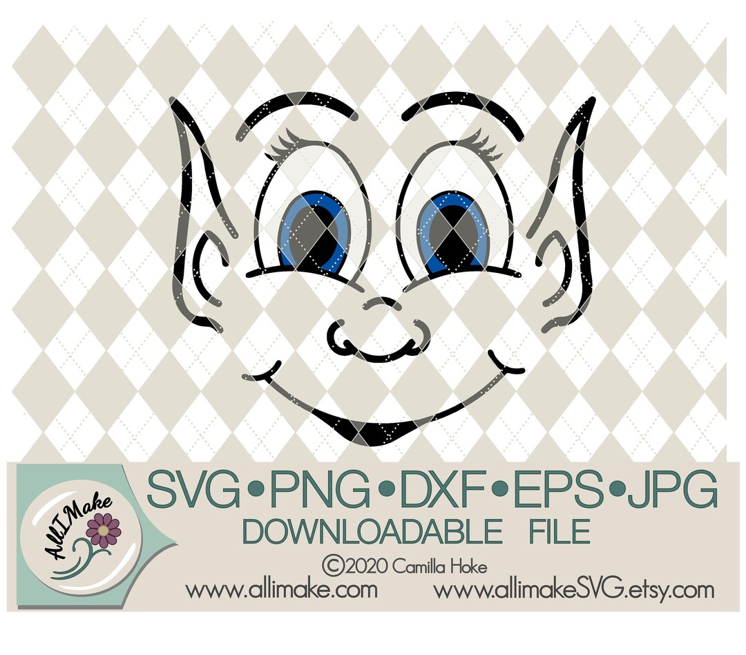 SVG File Elf Face Girl Svg, Dxf, Eps, Png, Jpg Files for Cricut and