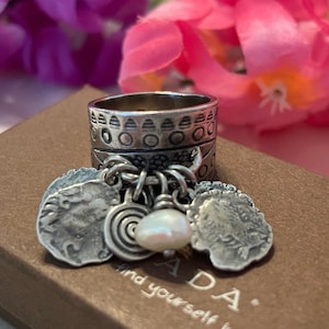 Silpada Coin Pearl Cha-cha Sterling Silver Ring R1902