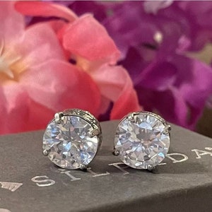 Silpada Sterling Silver ‘Crown Jewel Queen For A Day’ Cubic Zirconia Stud Earrings P2381