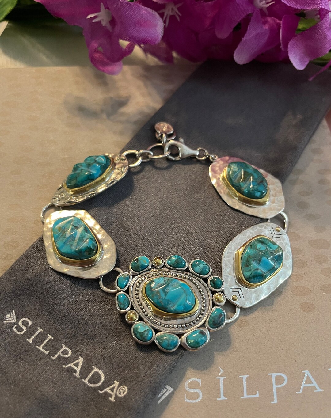 Silpada Turquoise santa Fe Sterling Silver Bracelet B3325 Etsy