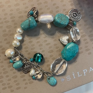 Silpada Sterling Silver Turquoise ‘Girlfriends’ conference Bracelet 2011
