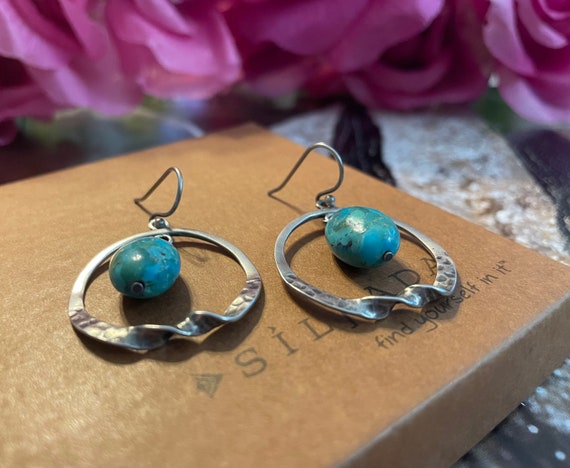 Silpada Turquoise Sterling Silver Dangle Earrings… - image 6