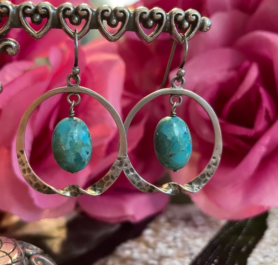 Silpada Turquoise Sterling Silver Dangle Earrings… - image 4