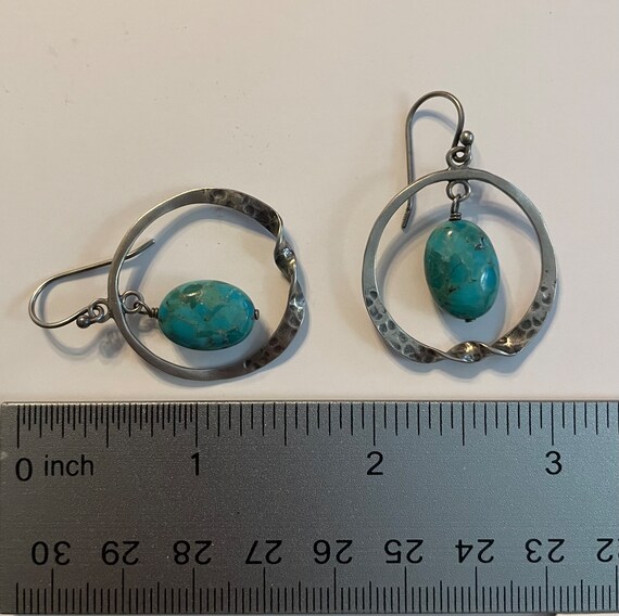 Silpada Turquoise Sterling Silver Dangle Earrings… - image 9