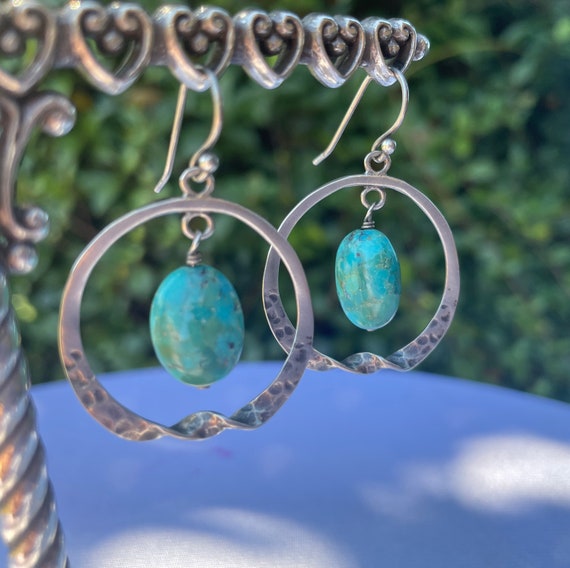 Silpada Turquoise Sterling Silver Dangle Earrings… - image 2