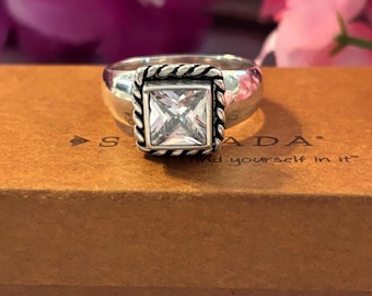 Silpada Sterling Silver ‘ELIZABETH’ Cubic Zirconia Ring R0836