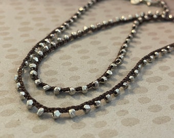 Collier 3 Pendentifs En Cuir Et Argent Sterling Silpada - Modèles N1285, S2124, S1840, Occasion Excellent état