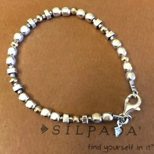 Silpada Sterling Silver & 14K GF Bead Nugget Bracelet B1213