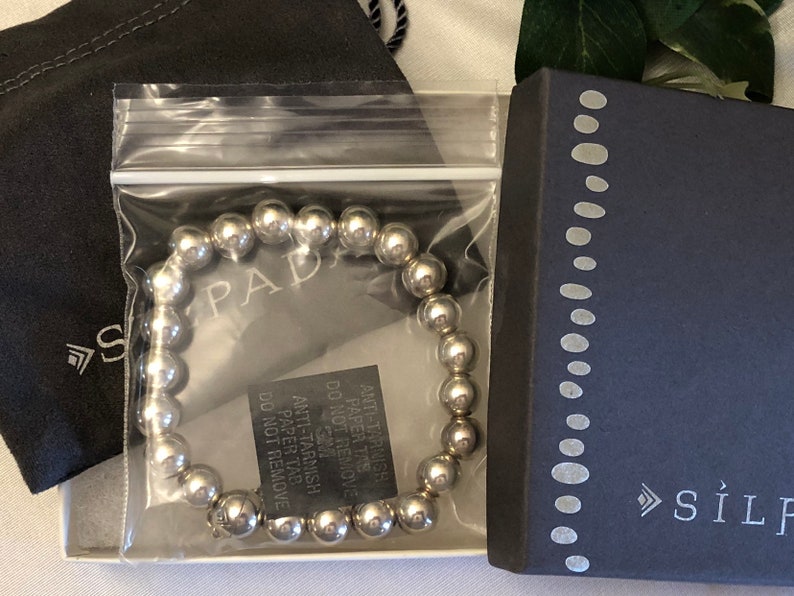 Silpada Magnetic B2899 Rich Abundance 9mm Sterling Silver Bead Bracelet NIB