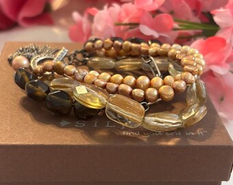 Silpada グラデーション ネイビーの石 台形 925 シルバー