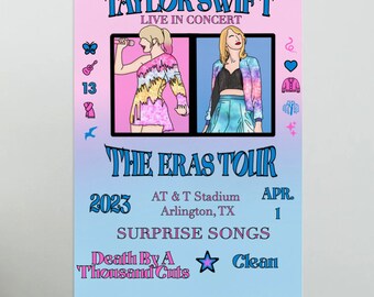 Poster non ufficiale del tour di Eras (con canzoni a sorpresa)