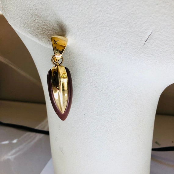 Vintage Napier Brown Lucite Dangle Earrings