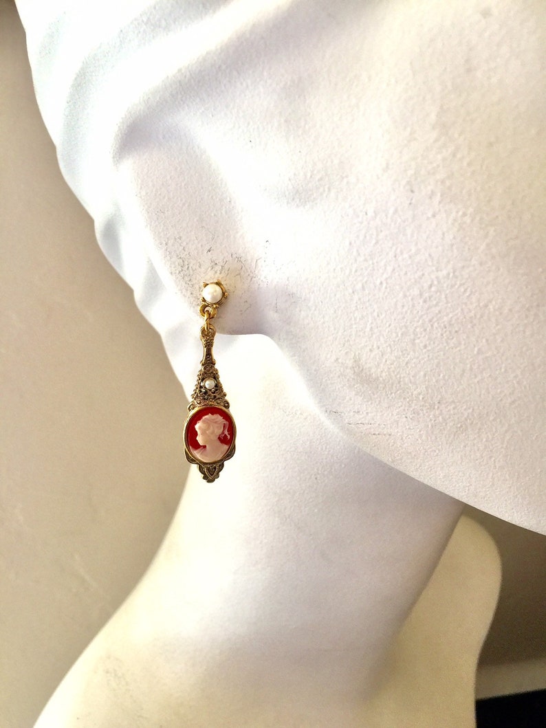 1928 Jewelry Company Cameo Earrings