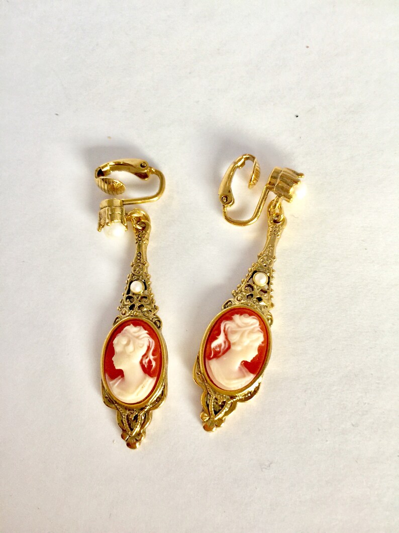1928 Jewelry Company Cameo Earrings