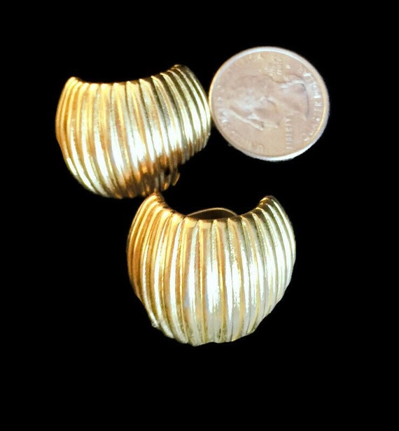 Vintage Givenchy Half Hoop Gold Earrings