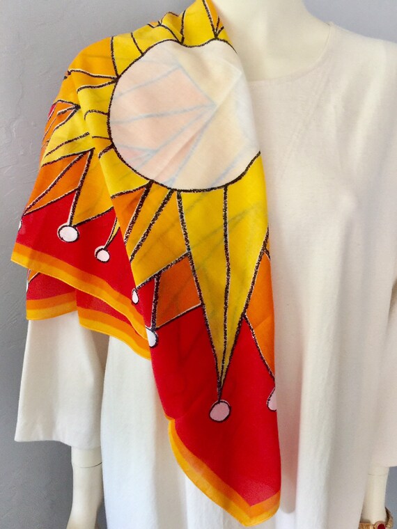 Vera Neumann Cotton Scarf With Sun Design Book Pie