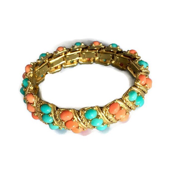 Marcel Boucher Statement Expansion Bracelet, coral