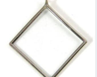HHH Enterprises - #G2050.79 Diagonal Brass with Nickle Finish Glass Frame Pendant