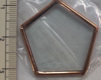 HHH G2054.98 - Brass, Copper Finish Glass Pentagon - Pendant