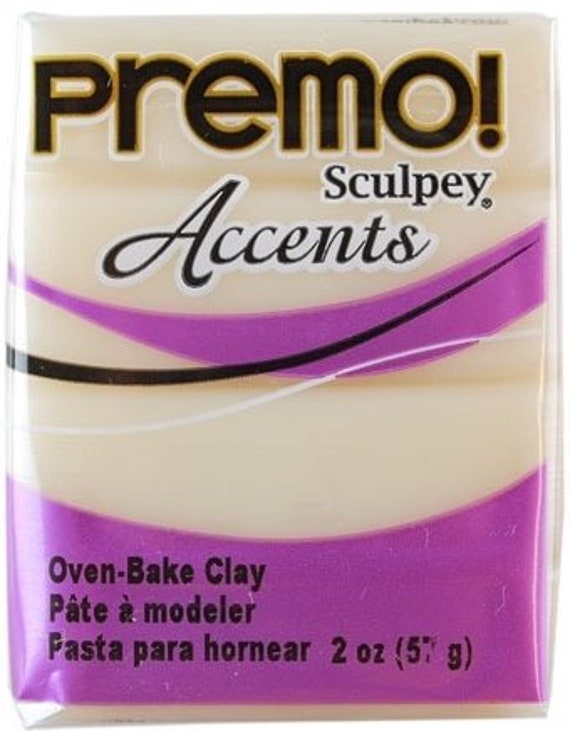 Sculpey Premo Accents oven-bake polymer clay, white translucent