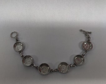 Pewter Deep Well Bezel Bracelet