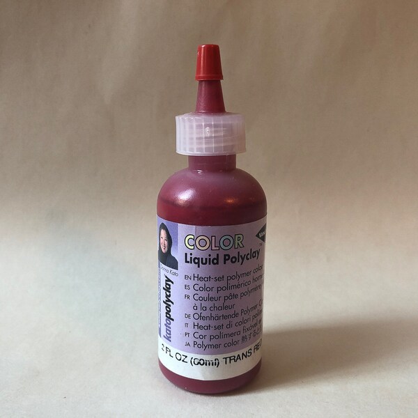 Liquid Bakeable Clay - Liquid Polymer Clay - Van Aken Kato Liquid Polyclay - Transparent Red