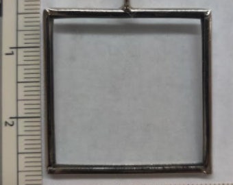 HHH Enterprises G2048.79 - Square Glass Brass Nickle Finish - Pendant