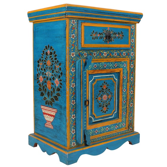 Hand Painted Wooden Cabinet Etsy UK